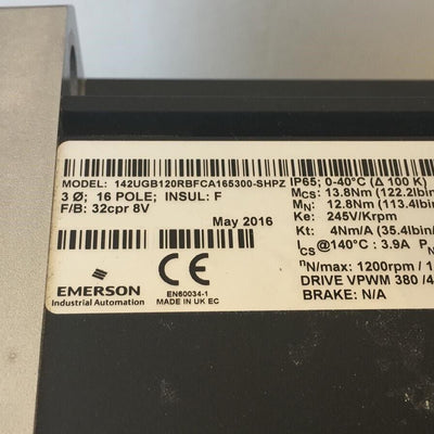 Emerson 142UGB120RBFCA165300-SHPZ