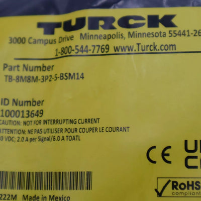 TURCK TB-8M8M-3P2-5-BSM14